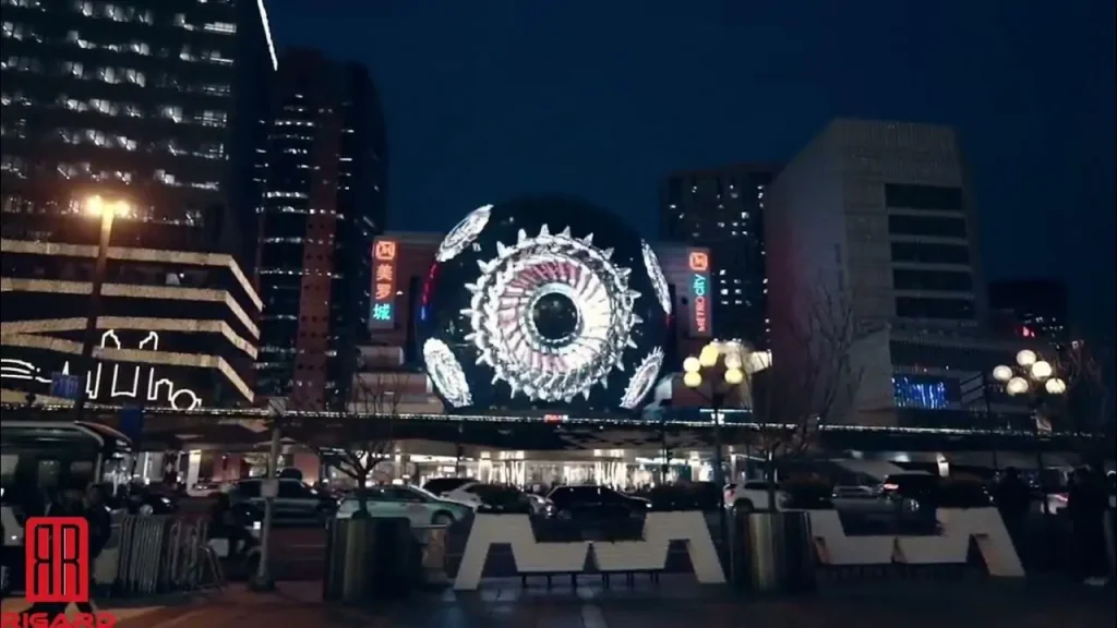 Schermo LED a sfera a Shanghai