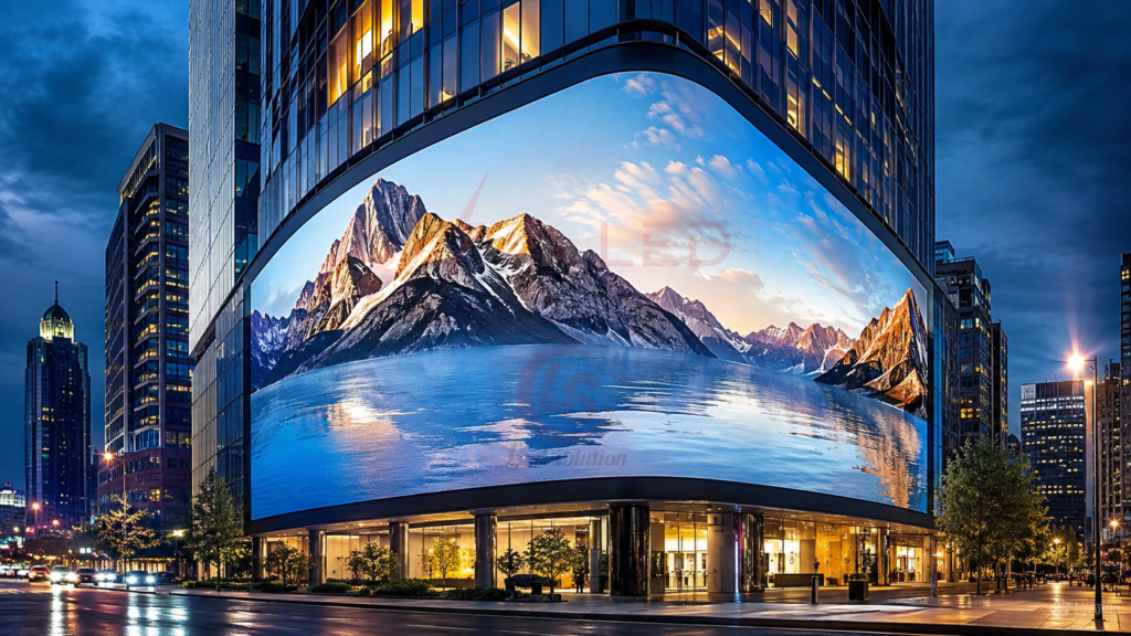 insegna LED per esterni, facciata dell'edificio, display pubblicitario ad alta luminosità