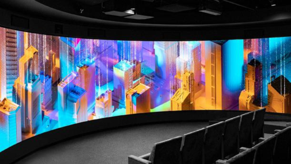 تصميم شاشة LED منحنية