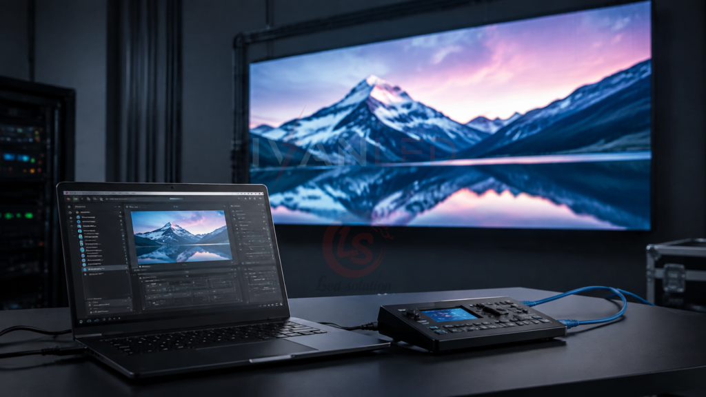 LED display programming setup software controller computer connection LED display programming setup software controller computer connection