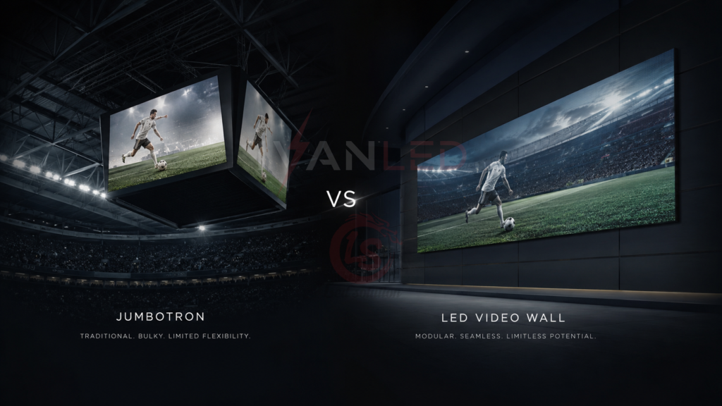 Jumbotron vs LED video wall comparison stadium display replacement Jumbotron vs LED video wall comparison stadium display replacement