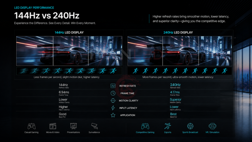 144Hz vs 2400Hz for LED Displays 144Hz vs 2400Hz for LED Displays