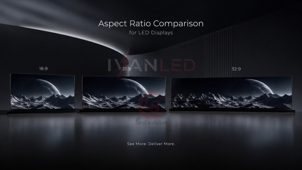 16:9 vs 21:9 vs 32:9 aspect ratio comparison for LED displays 16:9 vs 21:9 vs 32:9 aspect ratio comparison for LED displays