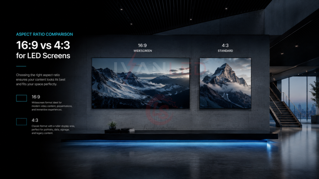 vs aspect ratio comparison for LED screens 16:9 vs 4:3 aspect ratio comparison for LED screens