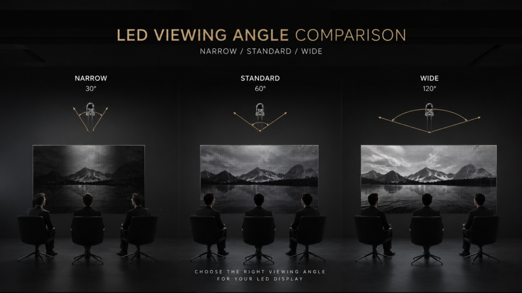 LED bead viewing angle narrow standard wide comparison for displays LED bead viewing angle narrow standard wide comparison for displays