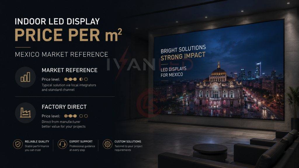 indoor LED display price per square meter Mexico market reference vs factory direct