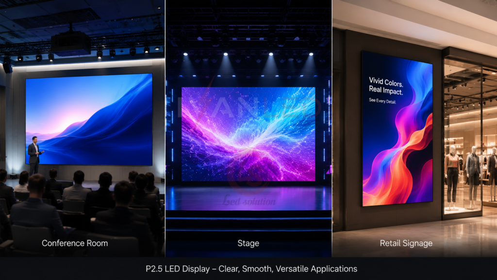 P2.5 LED 디스플레이: 회의실, 무대, 소매점 간판 적용 사례 P2.5 LED 디스플레이: 회의실, 무대, 소매점 간판 적용 사례