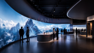 curved LED display immersive visual experience architecture retail event