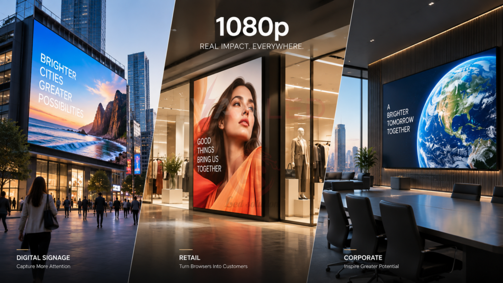 1080p commercial LED display applications digital signage retail corporate 1080p commercial LED display applications digital signage retail corporate