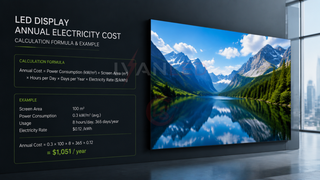 LED display annual electricity cost calculation formula and example LED display annual electricity cost calculation formula and example