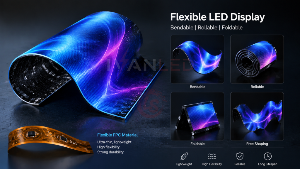 layar LED fleksibel, bahan FPC yang dapat ditekuk, teknologi penggulungan dan pelipatan layar LED fleksibel, bahan FPC yang dapat ditekuk, teknologi penggulungan dan pelipatan