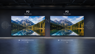 P2 vs P3 LED screen comparison pixel pitch viewing distance