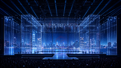 투명 LED 스크린 무대 디자인, 콘서트 시각 효과, 시스루 디스플레이